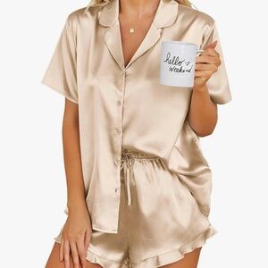 Silky Champagne Pajama Set